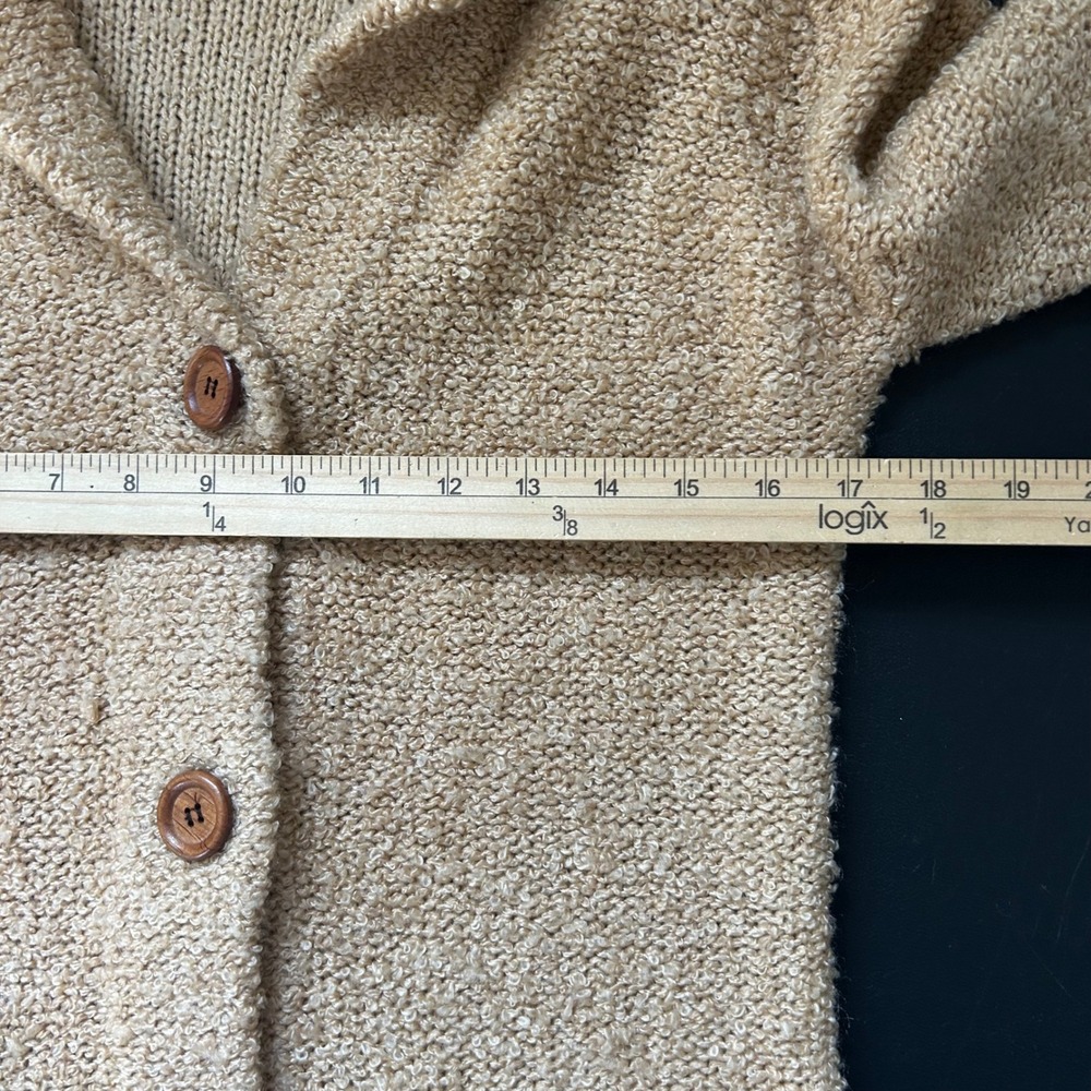 True Vintage 60's Separates by M.S. Cardigan Sweater Tan Boucle Knit Womens S - Picture 5 of 6